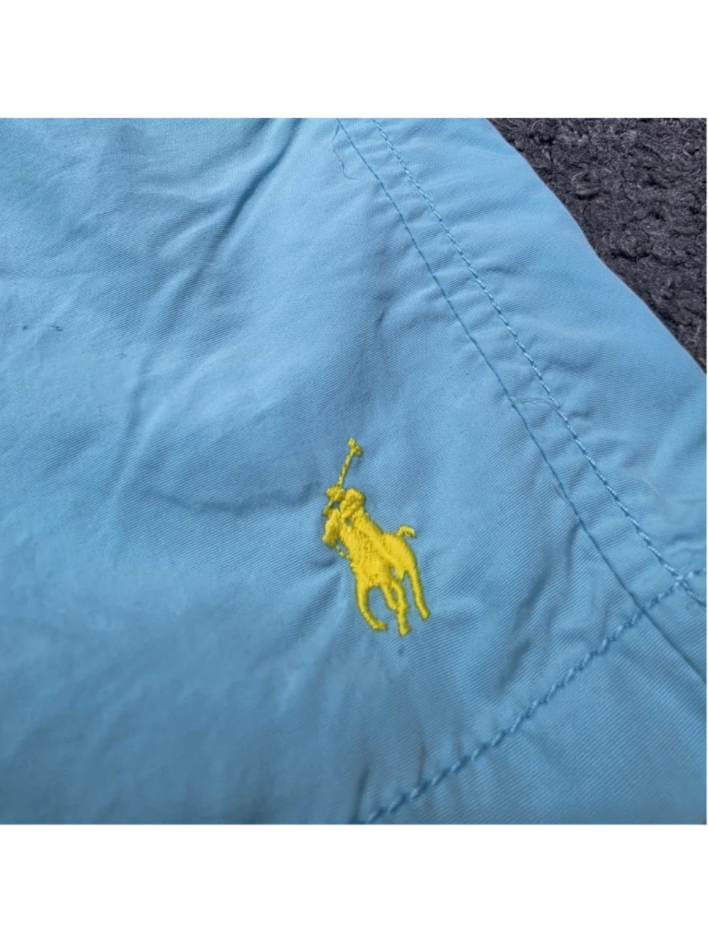 Polo Ralph Lauren Swim Trunks Shorts Teal Yellow Logo Men's Size XL - Picture 3 of 7